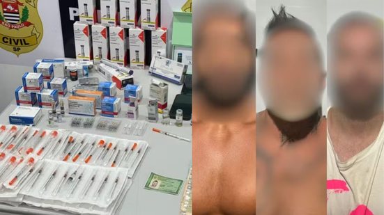Durante busca em apartamento, polícia encontra anabolizantes e itens de luxo, levando à prisão de três homens com passagens anteriores - Foto: Polícia Civil