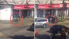 Imagens analisadas pela Polícia Civil mostram o momento em que um homem de 63 anos é agredido e levado à força em Itanhaém. Um suspeito foi preso, outros investigados são procurados e o corpo da vítima ainda não foi localizado - Imagem: Reprodução
