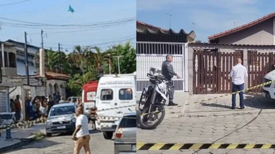 A Polícia Militar e o Samu foram acionados rapidamente, mas as vítimas não resistiram aos ferimentos e um adolescente foi socorrido - Foto: Mongaguá na Tela/ Mozarth Dias/TV Tribuna