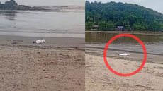 Mulher de aproximadamente 60 anos foi encontrada sem vida na praia da Boca da Barra - Foto: Anderson Caffe