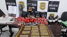 Todos os produtos foram apreendido e segue com as autoridades locais - Imagem: Reprodução/Polícia Civil