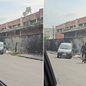Homem foi flagrado pela Guarda Civil Municipal enquanto descartava sacos com resíduos de construção em uma calçada no bairro Macuco, em Santos; ele recebeu multa de R$ 10 mil - Imagem: Reprodução