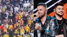 Momento em que o PM de folga corre armado em meio ao público durante festival em Praia Grande - Imagem: Reprodução