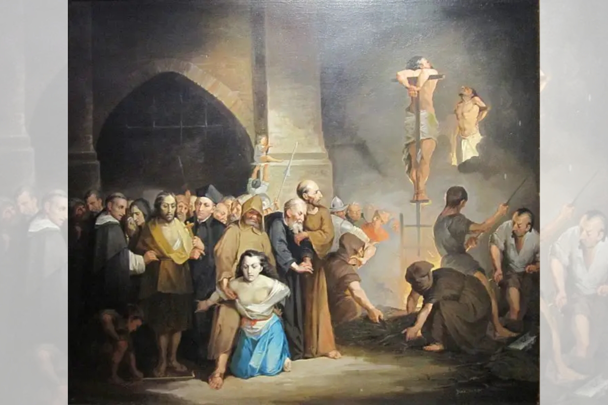 A tortura substituiu o julgamento. A fogueira, o veredicto. 
