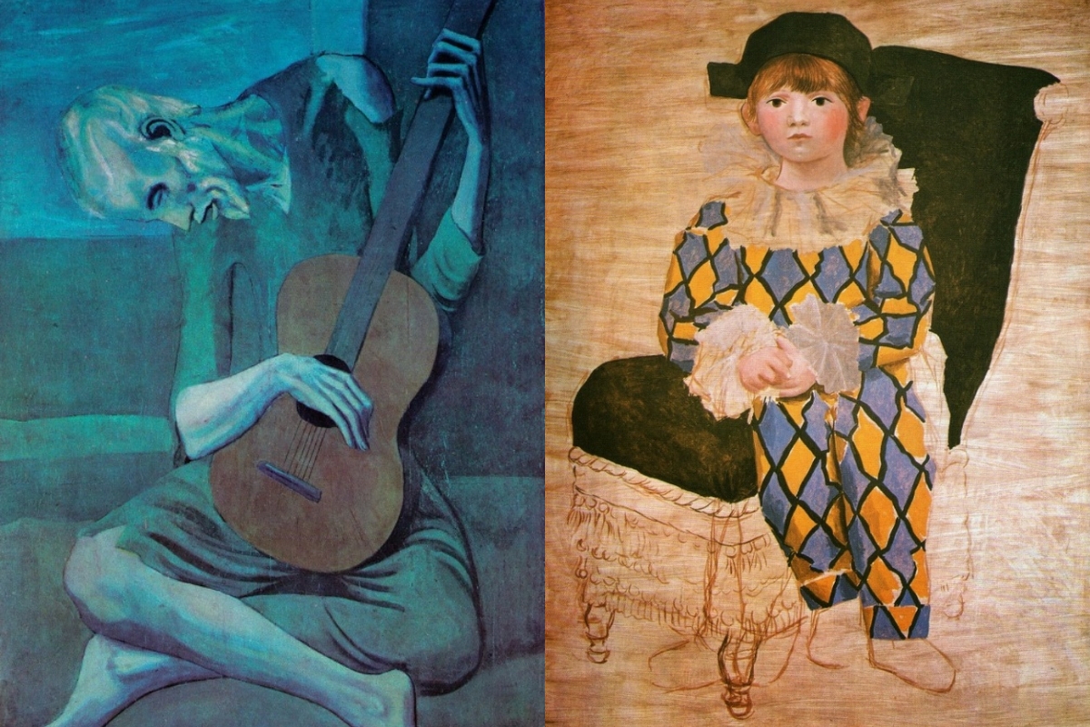 O Velho Guitarrista (1903-1904).                 Paulo vestido de Arlequim, (1924)