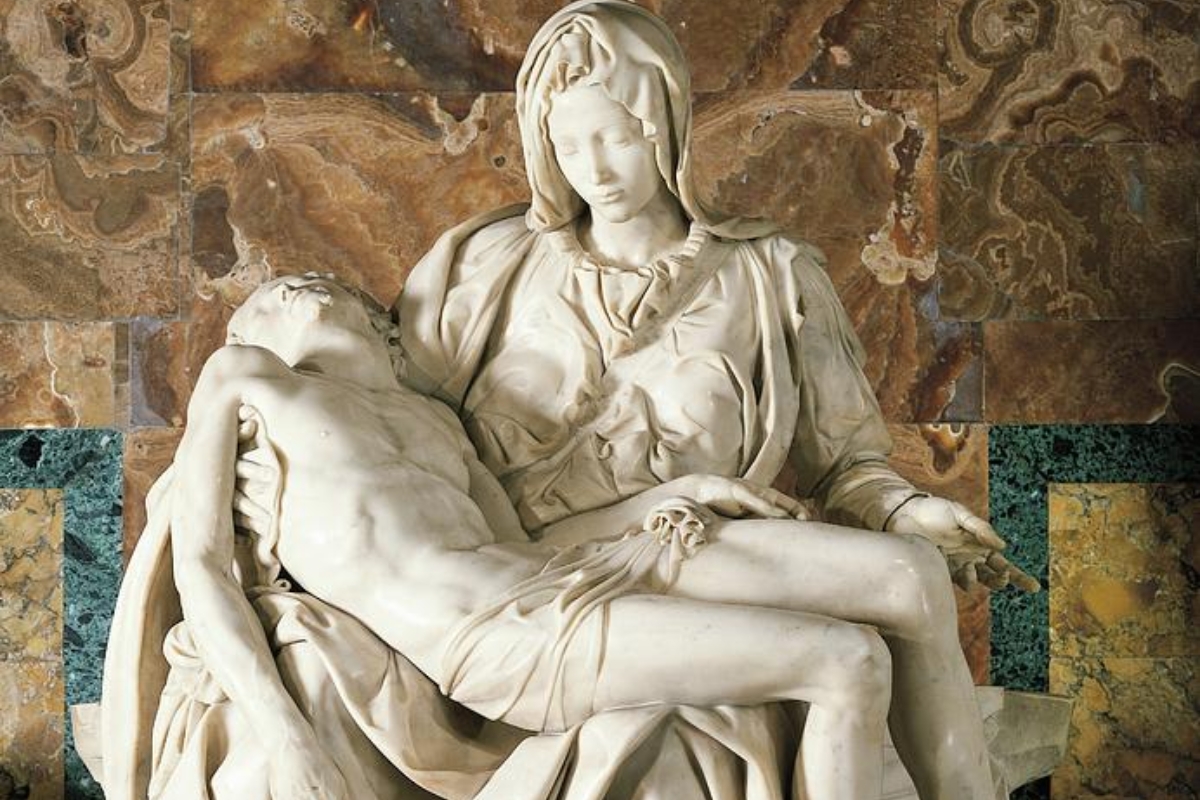 O instante em que a inocência é devolvida ao mundo em forma de corpo morto - Pietà (1498-1499), de Michelangelo
