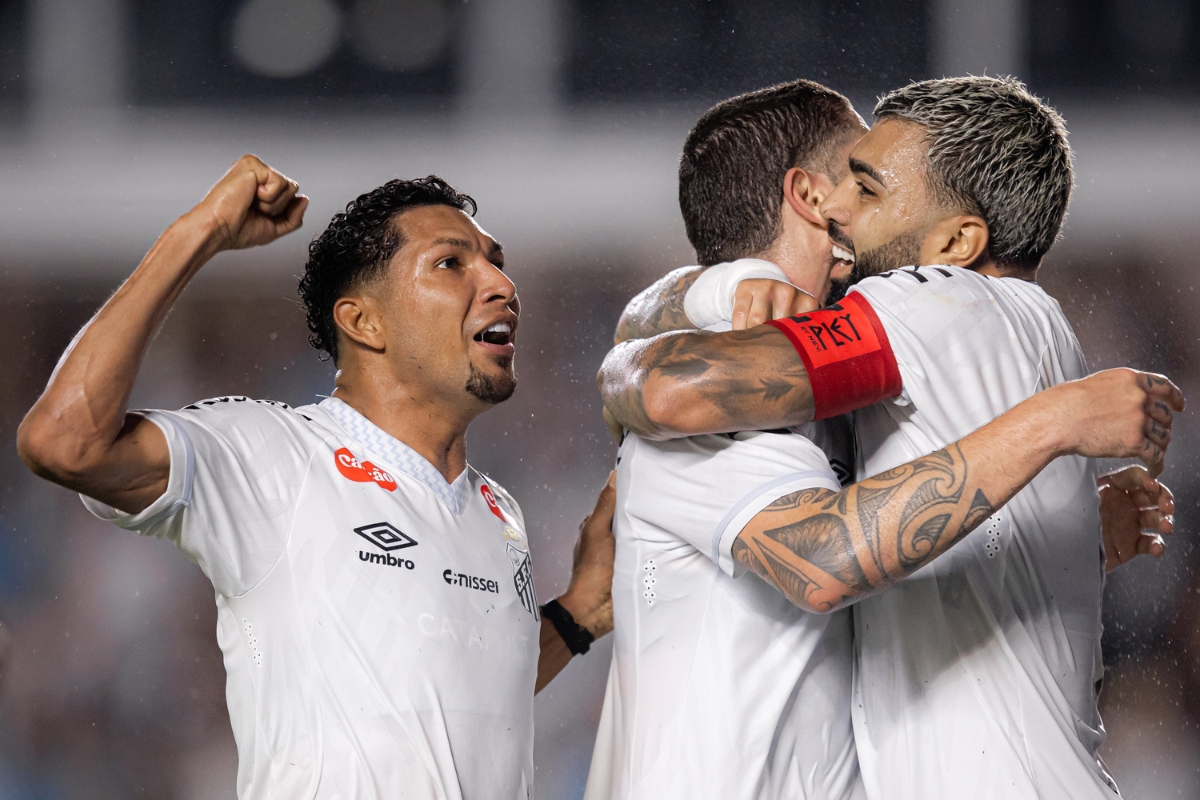 Gol marcado por Zé Rafael - Foto: Raul Baretta / Santos FC