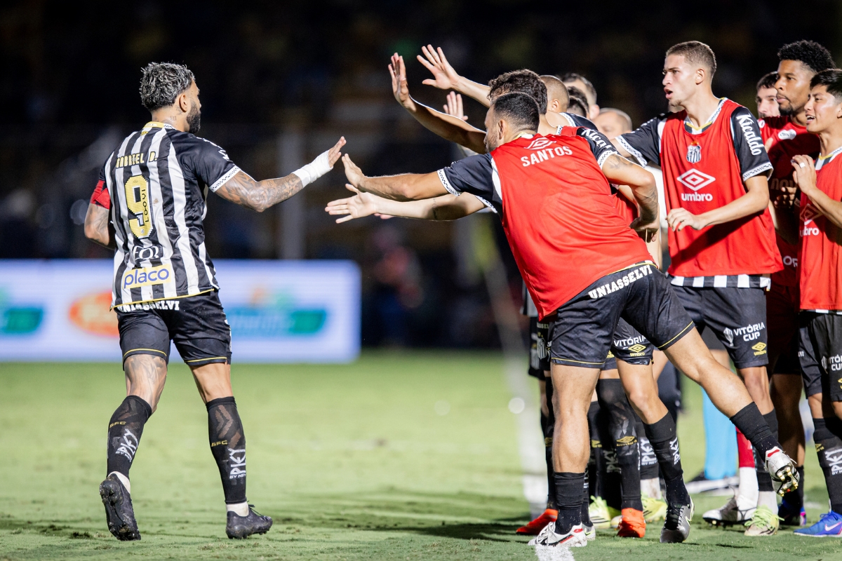 Gabigol marcou os dois gols da partida - Foto: Raul Baretta / Santos FC