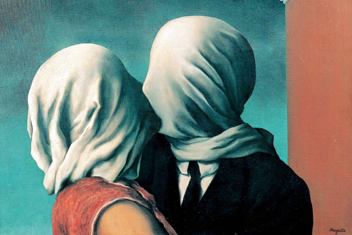 Os Amantes, de Henri Magritte, 1928 - Mesmo no encontro amoroso, algo do outro permanece inacessível