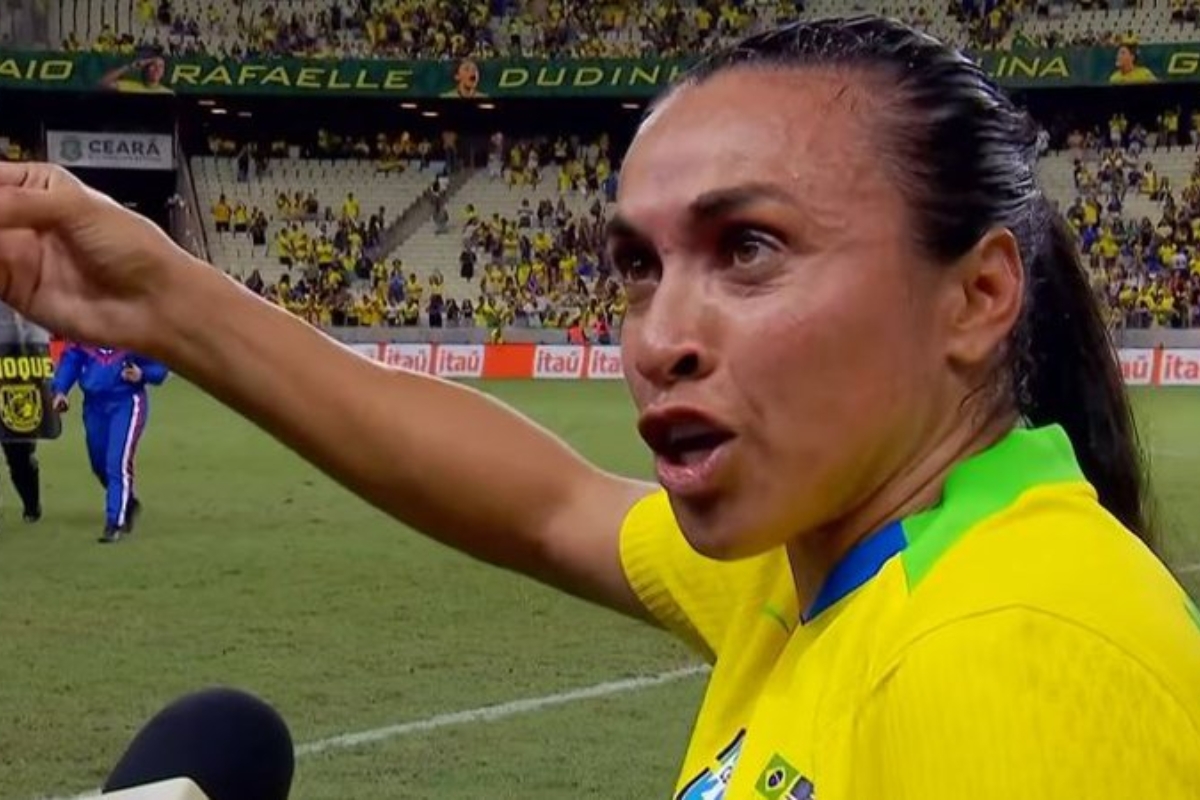 Marta na declaração pós-jogo - Foto: Reprodução