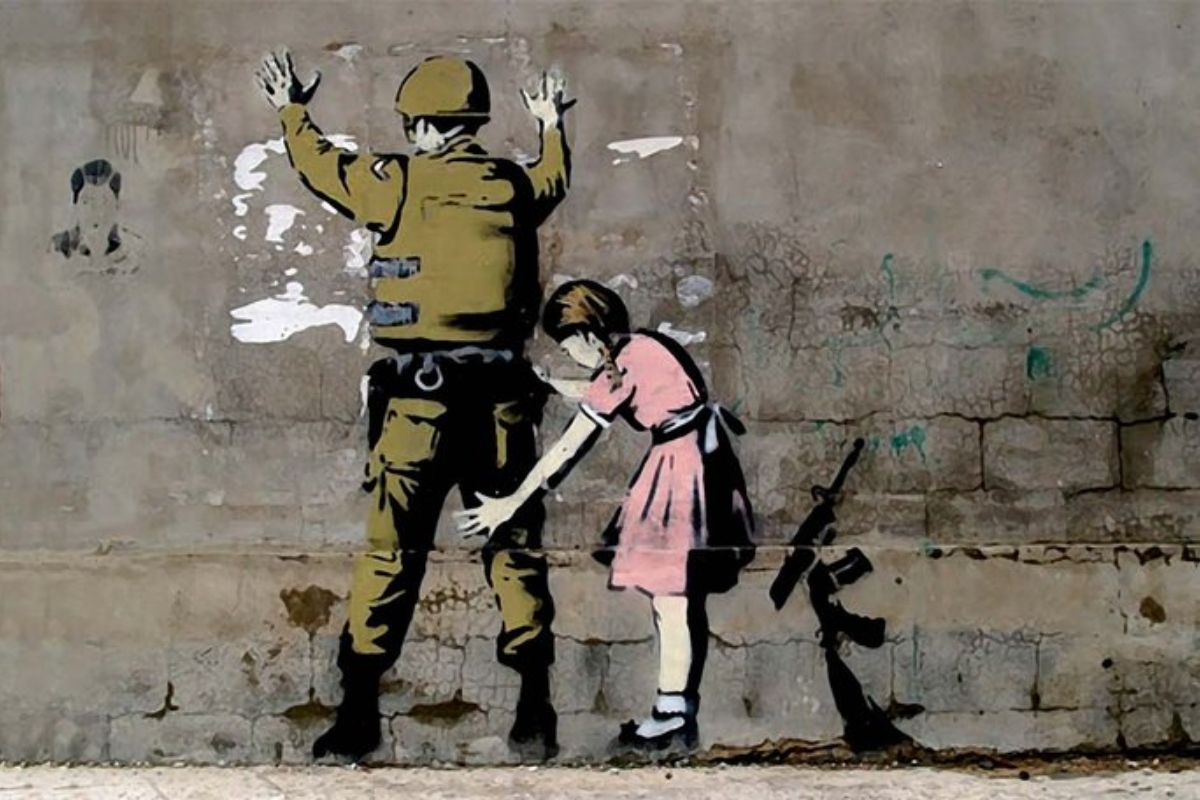 Stop and Search, de Banksy, 2007, na Palestina