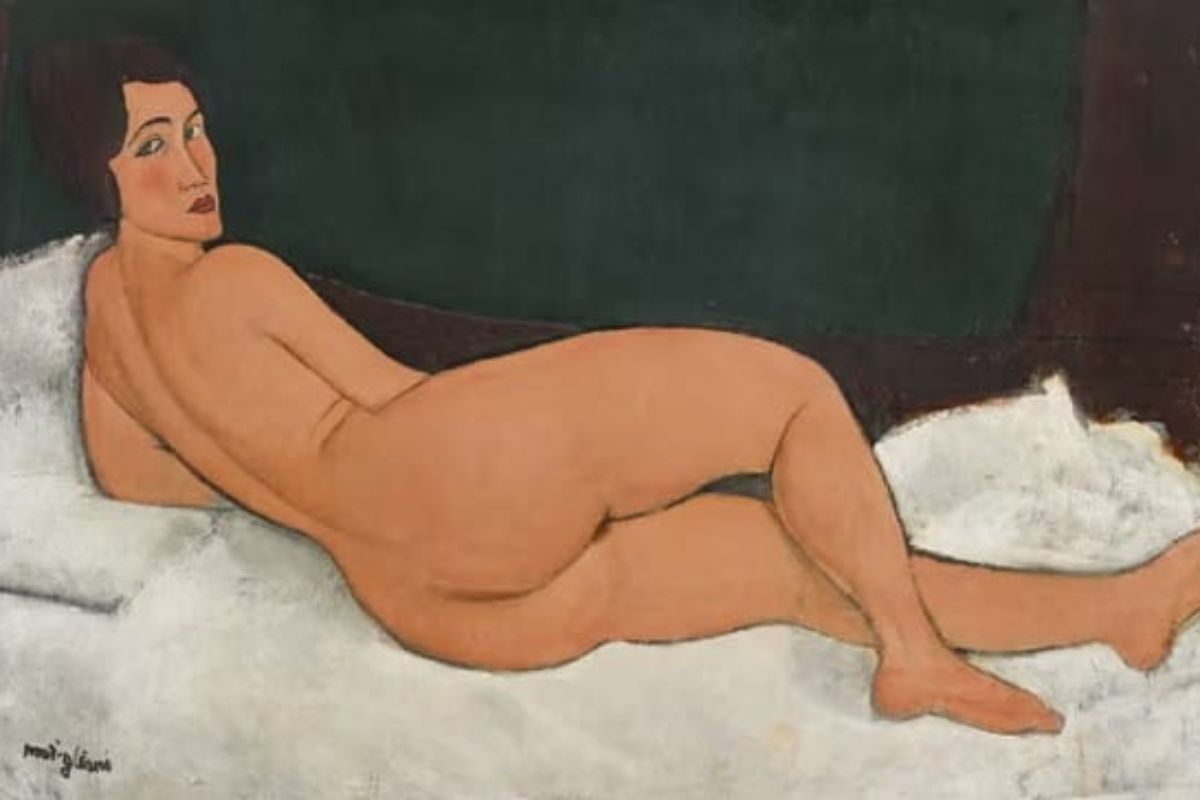 Amedeo Modigliani – Reclining Nude on White Sheet  