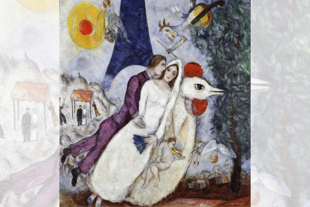 Les Mariés de la Tour Eifell, de Chagal (1938 – 1939)