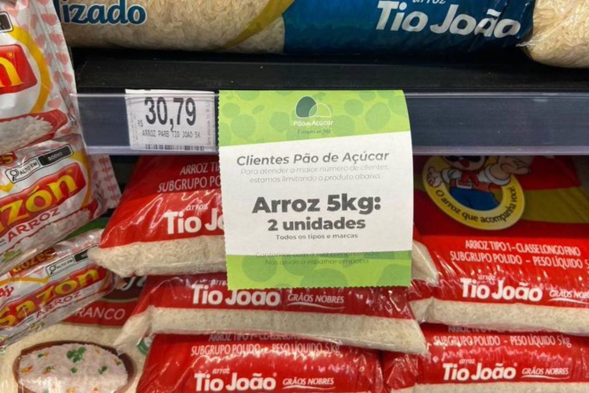pacotes de arroz